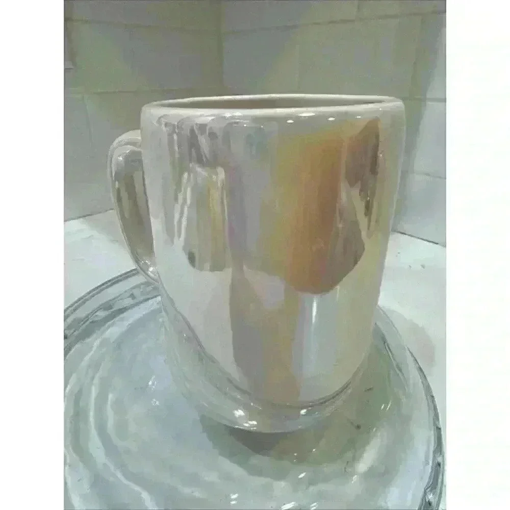 Rae Dunn Valentines Day CUTIE PIE Mug Iridescent Ceramic w/ Black by Magenta